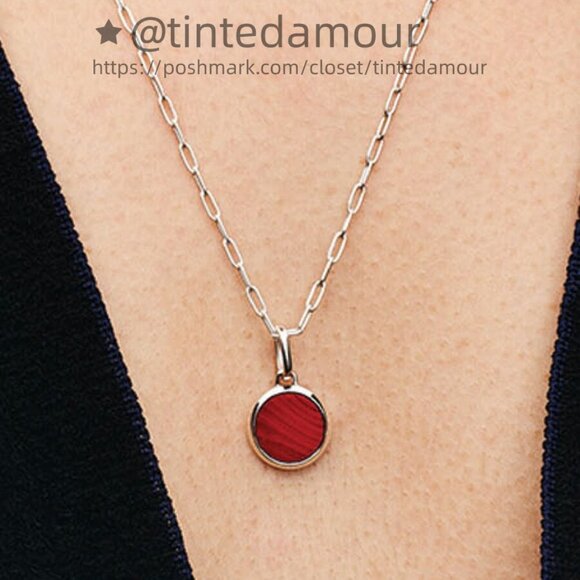 Pandora Red Murano Glass Engravable Mini Medallion Charm|Pendant - Picture 2 of 2
